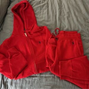 Red Hoodie and Sweatpants Set